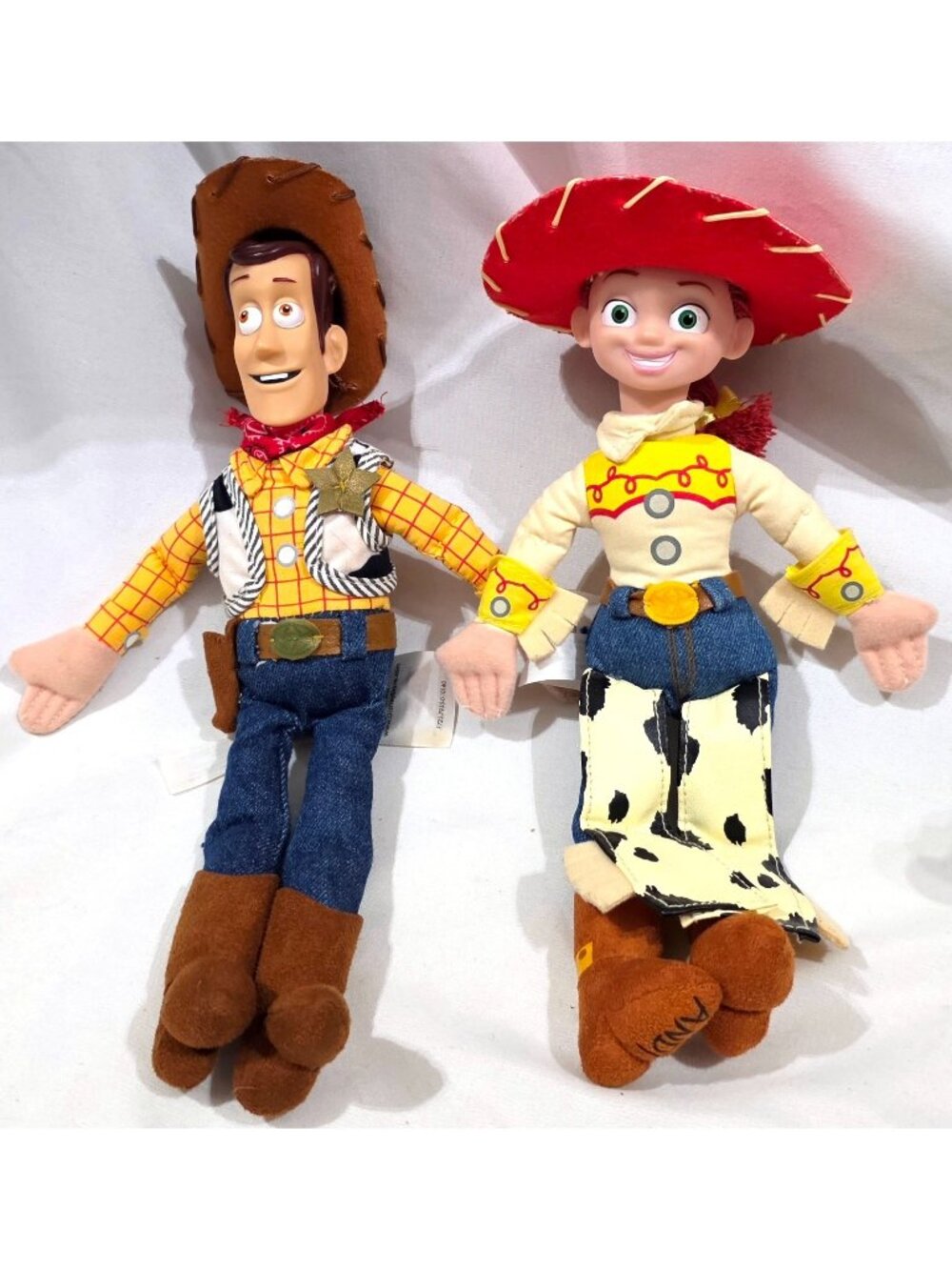 Disney Store Toy Story WOODY & JESSIE mini bean bag plush dolls w/ Hats toy MBBP